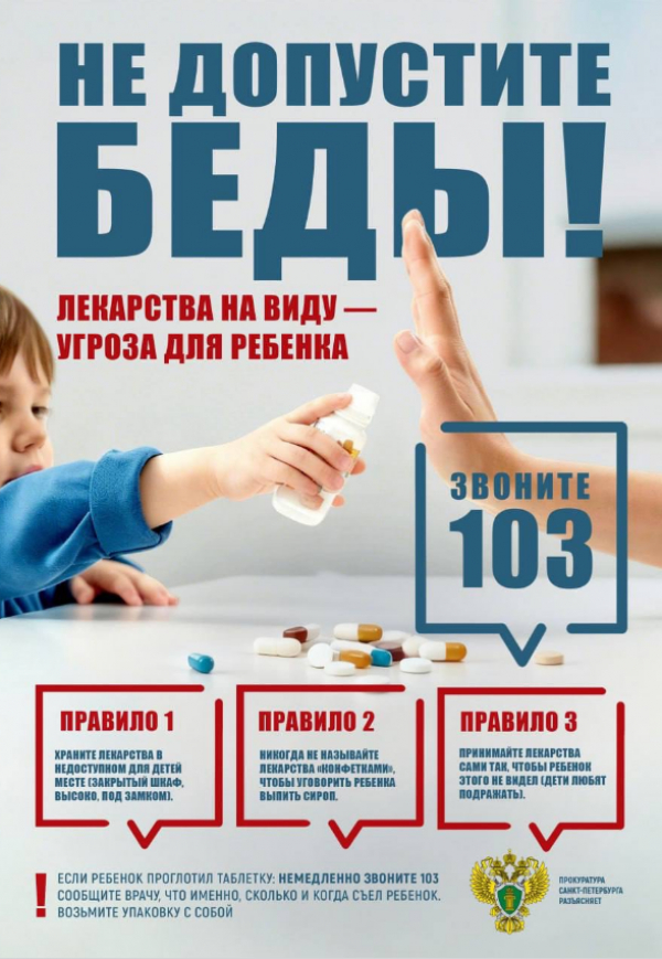 Лекарства на виду - угроза ребенку!